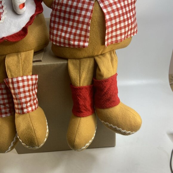 Gingerbread Man Woman Christmas Shelf Sitter Plush Plushie Chef Hat  20 in - Picture 4 of 13